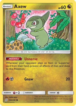 Axew (154/236) Reverse Holofoil [Unified Minds] - Common