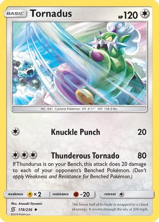 Tornadus (178/236) Reverse Holofoil [Unified Minds] - Uncommon