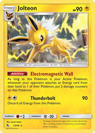 Jolteon (023/68) Reverse Holofoil [Hidden Fates] - Rare