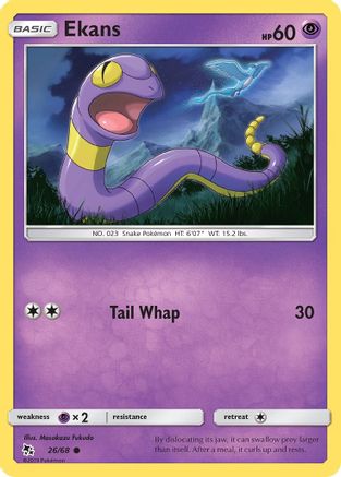 Ekans (026/68) Reverse Holofoil [Hidden Fates] - Common