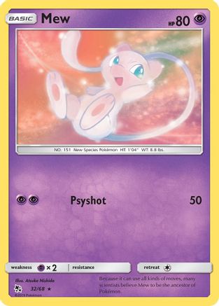 Mew (032/68) Reverse Holofoil [Hidden Fates] - Rare
