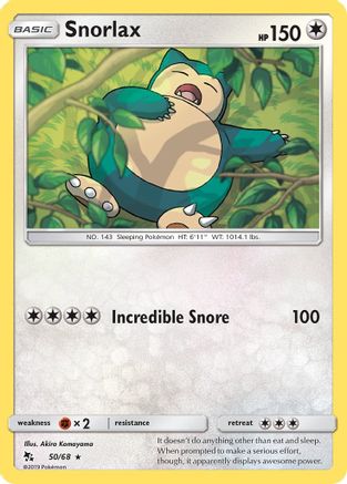 Snorlax (050/68) Reverse Holofoil [Hidden Fates] - Rare