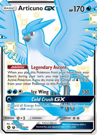 Articuno GX (SV54/94) Holofoil [Hidden Fates Shiny Vault] - Shiny Holo Rare