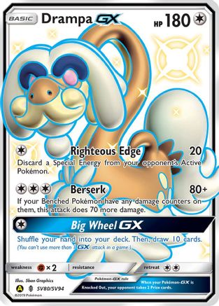 Drampa GX (SV80/SV94) Holofoil [Hidden Fates Shiny Vault] - Shiny Holo Rare