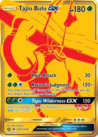 Tapu Bulu GX (SV91/94) Holofoil [Hidden Fates Shiny Vault] - Shiny Holo Rare