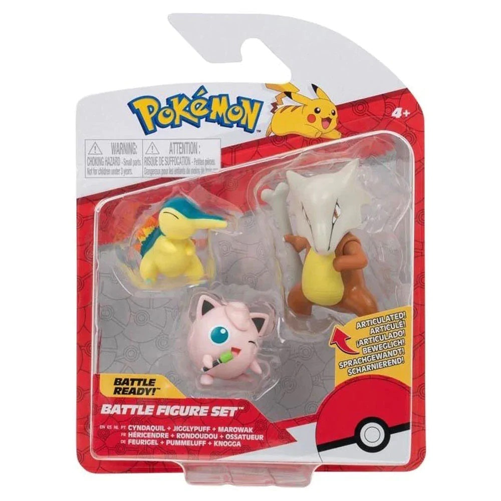 Pokemon: Battle Figure 3pk - Cyndaquil, Jigglypuff & Marowak