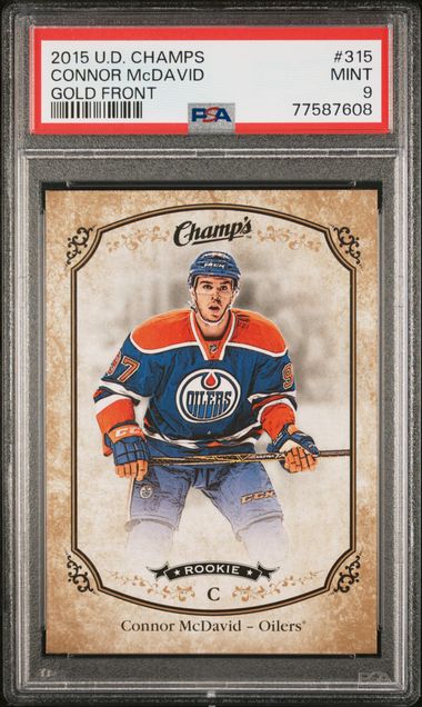 2015-16 Upper Deck Champ's Gold Variant Front #315 Connor McDavid PSA 9 (Rookie) | Eastridge Sports Cards