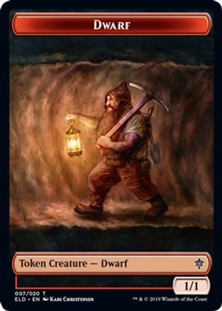 Dwarf // Food (017) Double-Sided Token (ELD-7 // 17) - Throne of Eldraine Foil