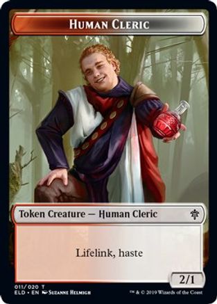Human Cleric // Food (016) Double-Sided Token (ELD-11 // 16) - Throne of Eldraine Foil