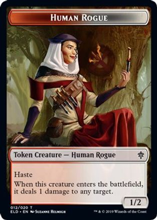 Human Rogue // Food (018) Double-Sided Token (ELD-12 // 18) - Throne of Eldraine Foil