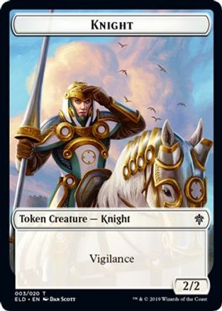 Knight // Food (015) Double-Sided Token (ELD-3 // 15) - Throne of Eldraine Foil