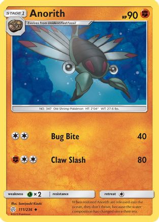 Anorith (111/236) Reverse Holofoil [Cosmic Eclipse] - Uncommon
