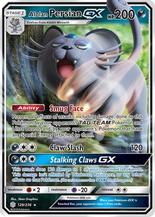 Alolan Persian GX (129/236) Holofoil [Cosmic Eclipse] - Ultra Rare