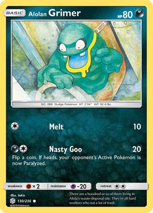 Alolan Grimer (130/236) Reverse Holofoil [Cosmic Eclipse] - Common