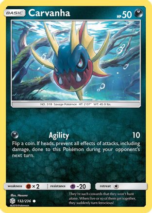 Carvanha (132/236) Reverse Holofoil [Cosmic Eclipse] - Common