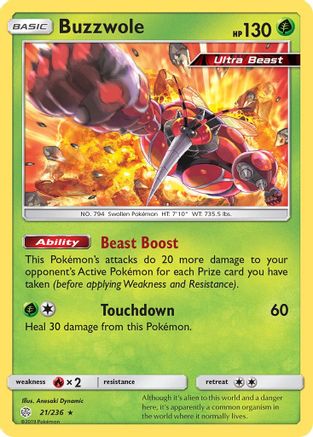 Buzzwole (021/236) Holofoil [Cosmic Eclipse] - Holo Rare