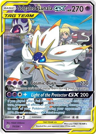 Solgaleo & Lunala GX (075/236) Holofoil [Cosmic Eclipse] - Ultra Rare