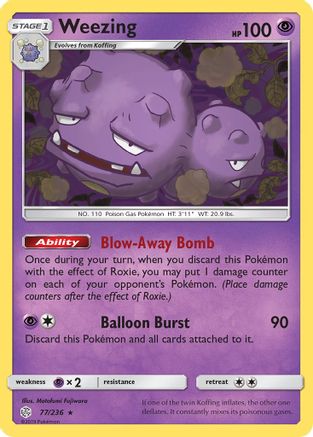 Weezing (077/236) Reverse Holofoil [Cosmic Eclipse] - Rare