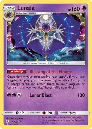 Lunala (102/236) Holofoil [Cosmic Eclipse] - Holo Rare