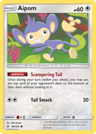 Aipom (169/236) Reverse Holofoil [Cosmic Eclipse] - Common