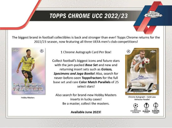 2022-23 Topps Chrome UEFA Club Competitions Soccer Hobby Pack