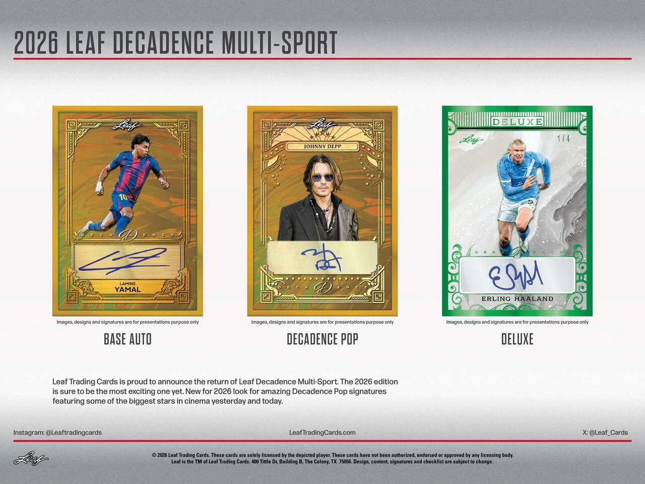 2026 Leaf Decadence Multi-Sport Hobby Box
