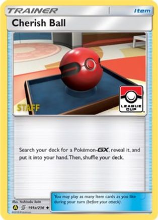 Cherish Ball (League Cup) [Staff] (191a/236) Reverse Holofoil [League & Championship Cards] - Promo