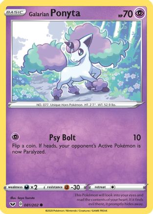 Galarian Ponyta (081/202) [Sword & Shield Base Set] - Common