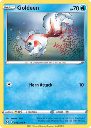 Goldeen (045/202) Reverse Holofoil [Sword & Shield Base Set] - Common