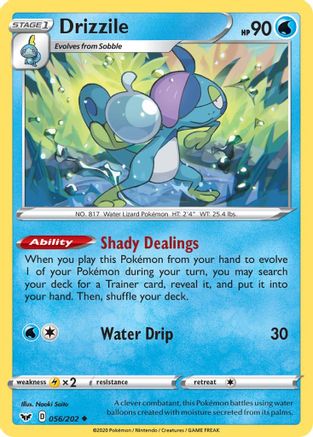 Drizzile (056/202) Reverse Holofoil [Sword & Shield Base Set] - Uncommon