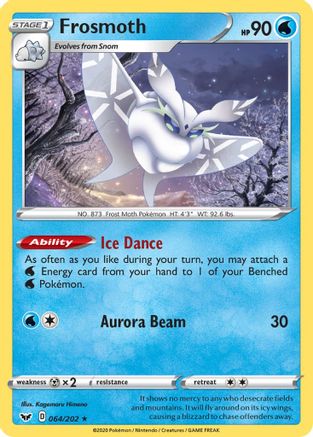 Frosmoth (064/202) Reverse Holofoil [Sword & Shield Base Set] - Holo Rare