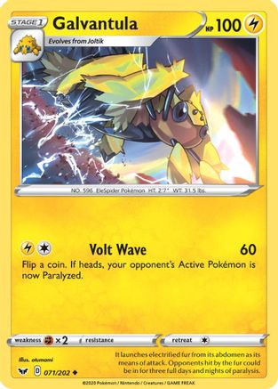 Galvantula (071/202) Reverse Holofoil [Sword & Shield Base Set] - Uncommon