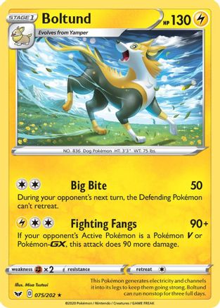 Boltund (075/202) Holofoil [Sword & Shield Base Set] - Holo Rare