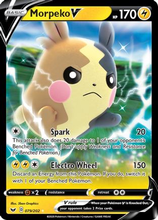 Morpeko V (079/202) Holofoil [Sword & Shield Base Set] - Ultra Rare