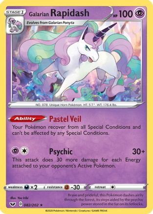 Galarian Rapidash (082/202) Reverse Holofoil [Sword & Shield Base Set] - Rare