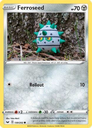 Ferroseed (130/202) Reverse Holofoil [Sword & Shield Base Set] - Common