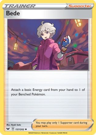 Bede (157/202) Reverse Holofoil [Sword & Shield Base Set] - Uncommon