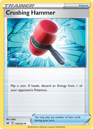 Crushing Hammer (159/202) Reverse Holofoil [Sword & Shield Base Set] - Uncommon