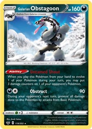 Galarian Obstagoon (119/202) [Deck Exclusives] - Rare