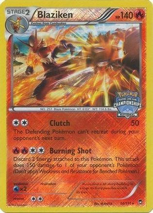 Blaziken (National Championships) (14/111) Reverse Holofoil [League & Championship Cards] - Promo
