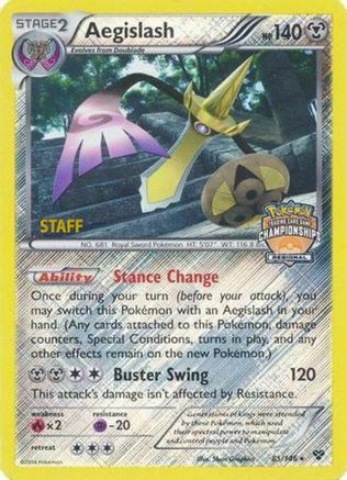 Aegislash (Regional Championships) [Staff] (85/146) Reverse Holofoil [League & Championship Cards] - Promo