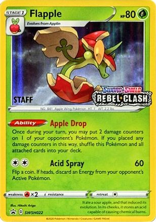 Flapple - SWSH022 (Prerelease) [Staff] (SWSH022) Holofoil [SWSH Sword & Shield Promo Cards] - Promo