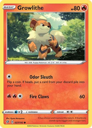 Growlithe (027/192) Reverse Holofoil [Rebel Clash] - Common