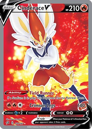 Cinderace V (Full Art) (178/192) Holofoil [Rebel Clash] - Ultra Rare