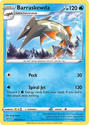 Barraskewda (053/192) Reverse Holofoil [Rebel Clash] - Rare