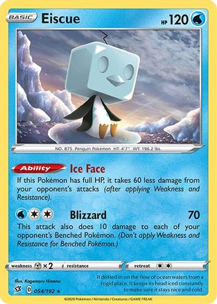 Eiscue (054/192) Holofoil [Rebel Clash] - Holo Rare