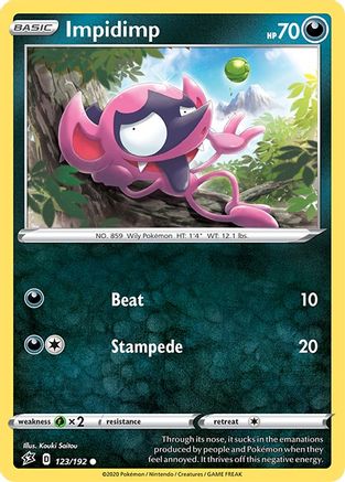 Impidimp (123/192) Reverse Holofoil [Rebel Clash] - Common