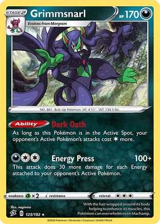 Grimmsnarl (125/192) Reverse Holofoil [Rebel Clash] - Holo Rare