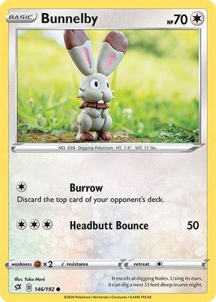 Bunnelby (146/192) Reverse Holofoil [Rebel Clash] - Common