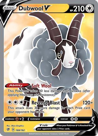 Dubwool V (Full Art) (188/192) Holofoil [Rebel Clash] - Ultra Rare